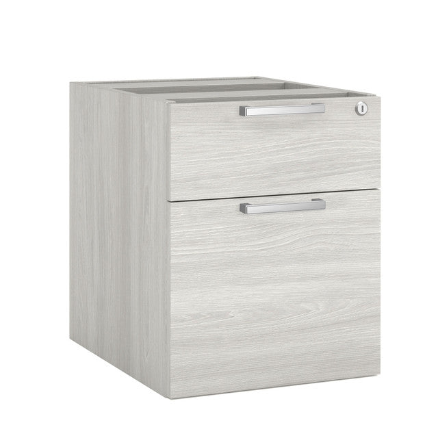 OfficeSource Laminate 2 Drawer Hanging Pedestal - Box/File - 15.5"W x 19"D - Arcadia White