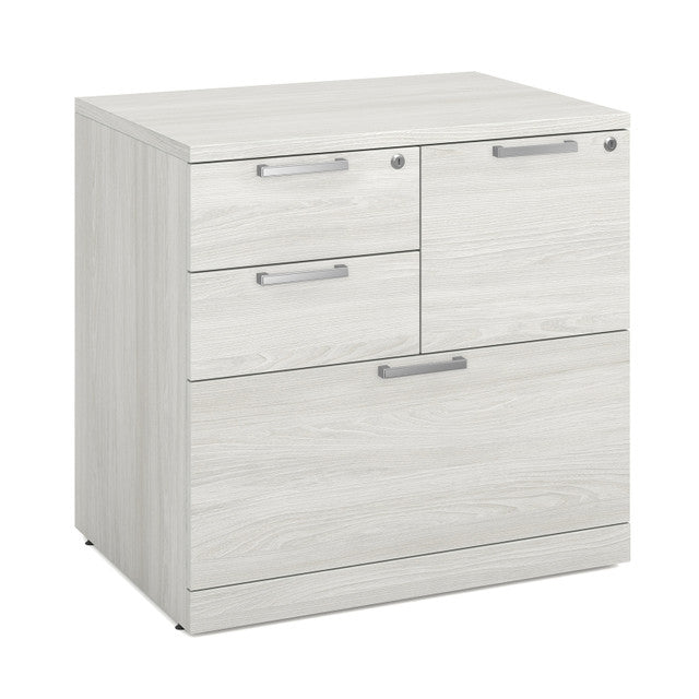 OfficeSource Laminate Lateral Files 31"W Combo Lateral File Cabinet - Arcadia White