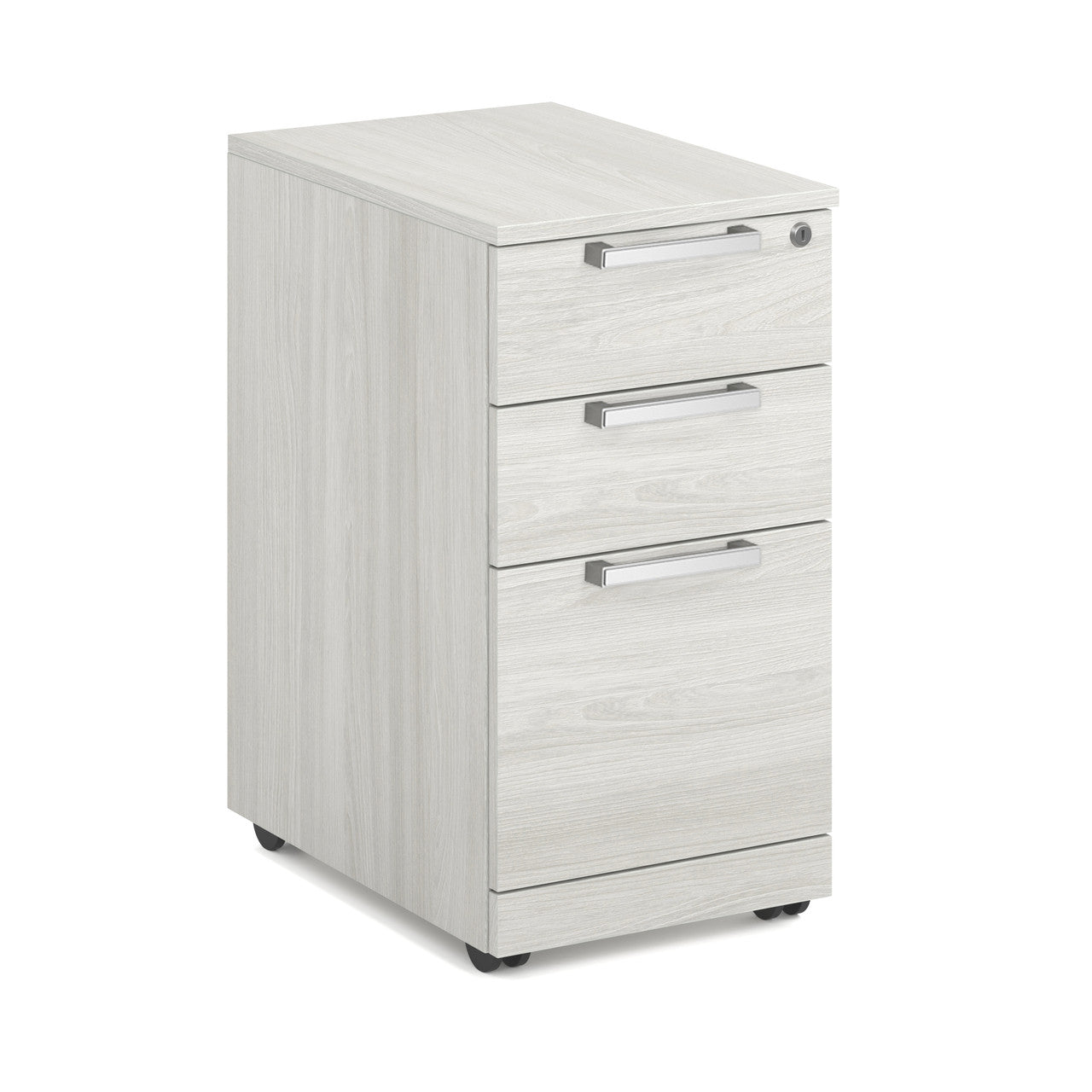 OfficeSource Laminate 3 Drawer Mobile Pedestal - Box/File - Arcadia White