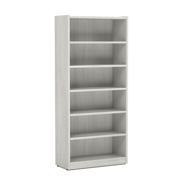 OfficeSource Laminate Bookcase - 6 Shelves - Arcadia White