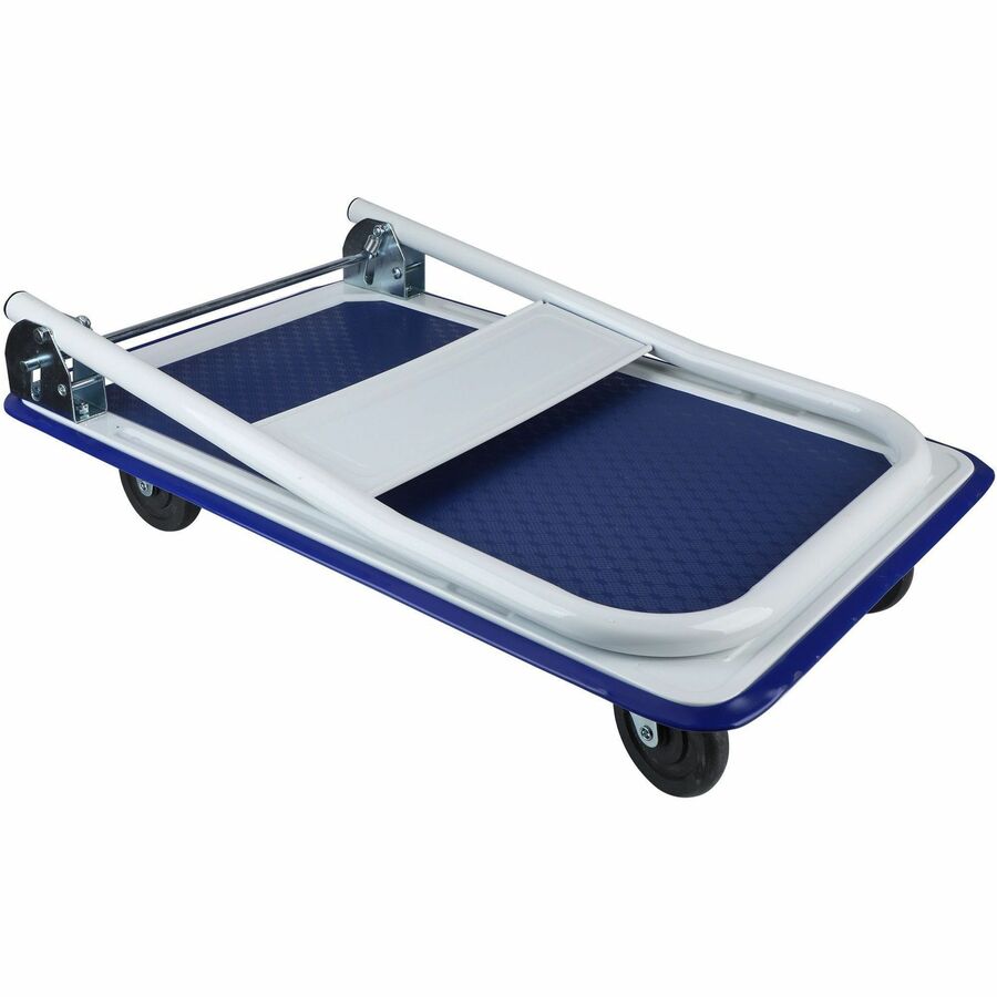 Sparco Folding Platform Truck - Tubular Handle - 330 lb Load Capacity - 4 Casters - 4" Caster Size - Steel, Plastic - 18.13" Width x 29" Depth x 29.50" Height - Gray - 1 Each