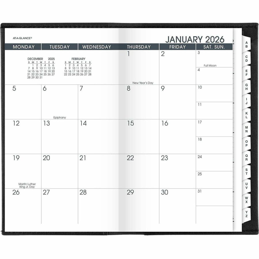 At-A-Glance Monthly Planner, Black, Pocket, 3 1/2" x 6"