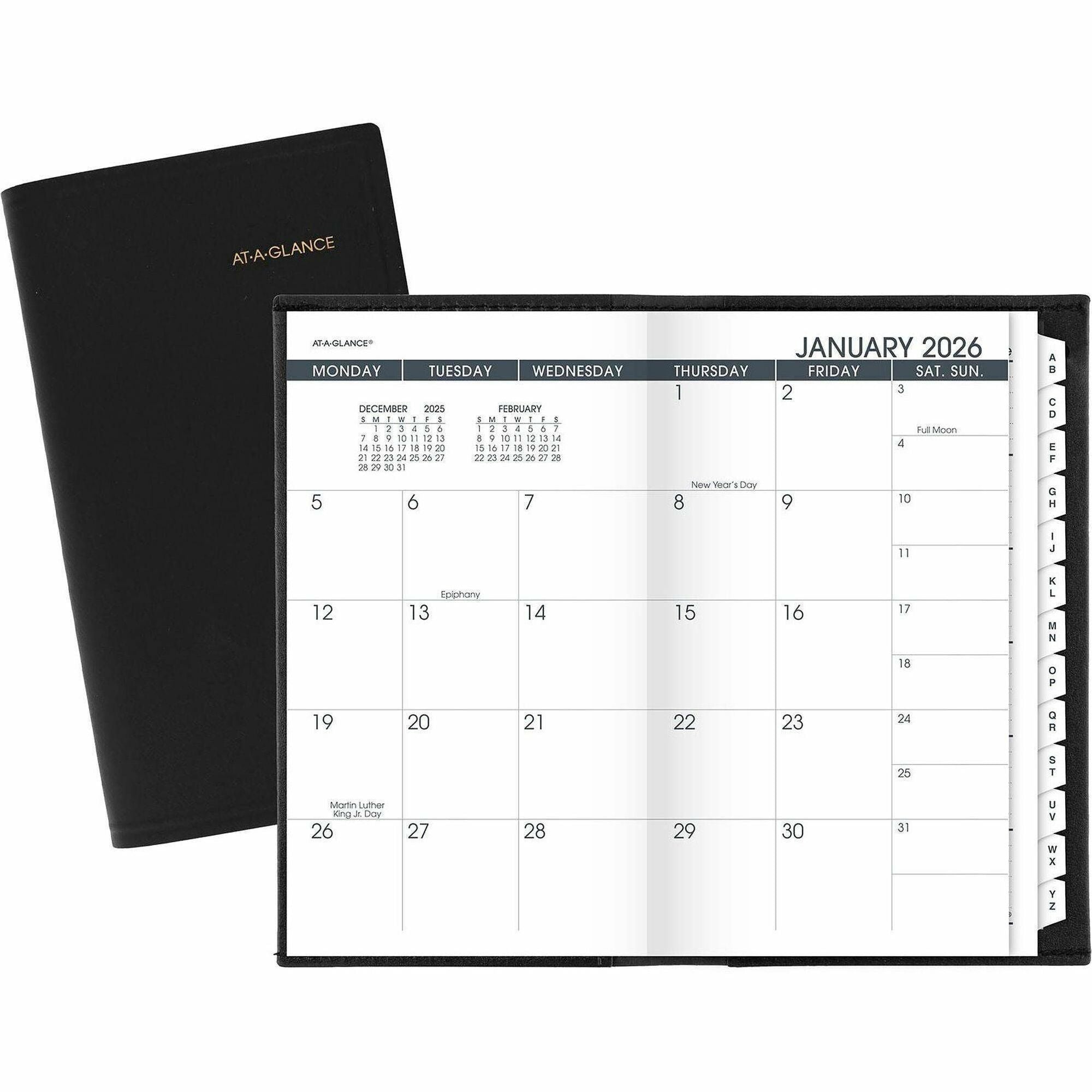 At-A-Glance Monthly Planner, Black, Pocket, 3 1/2" x 6"