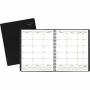 At-A-Glance Planner - Monthly - 1 Year - January 2026 to December 2026 - 1 Month Double Page Layout - 8" x 10" Sheet Size - Wire Bound - Simulated Leather - Black Cover - Address Directory, Phone Directory, Perforated - 1 Each