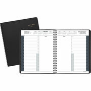 At-A-Glance 24-HourAppointment Book Planner - Daily - 12 Month - January 2026 to December 2026 - 12:00 AM to 11:00 PM - Hourly - 1 Day Single Page Layout - 8 1/2" x 11" Sheet Size - Wire Bound - Simulated Leather - Black Cover - Notepad - 1 Each