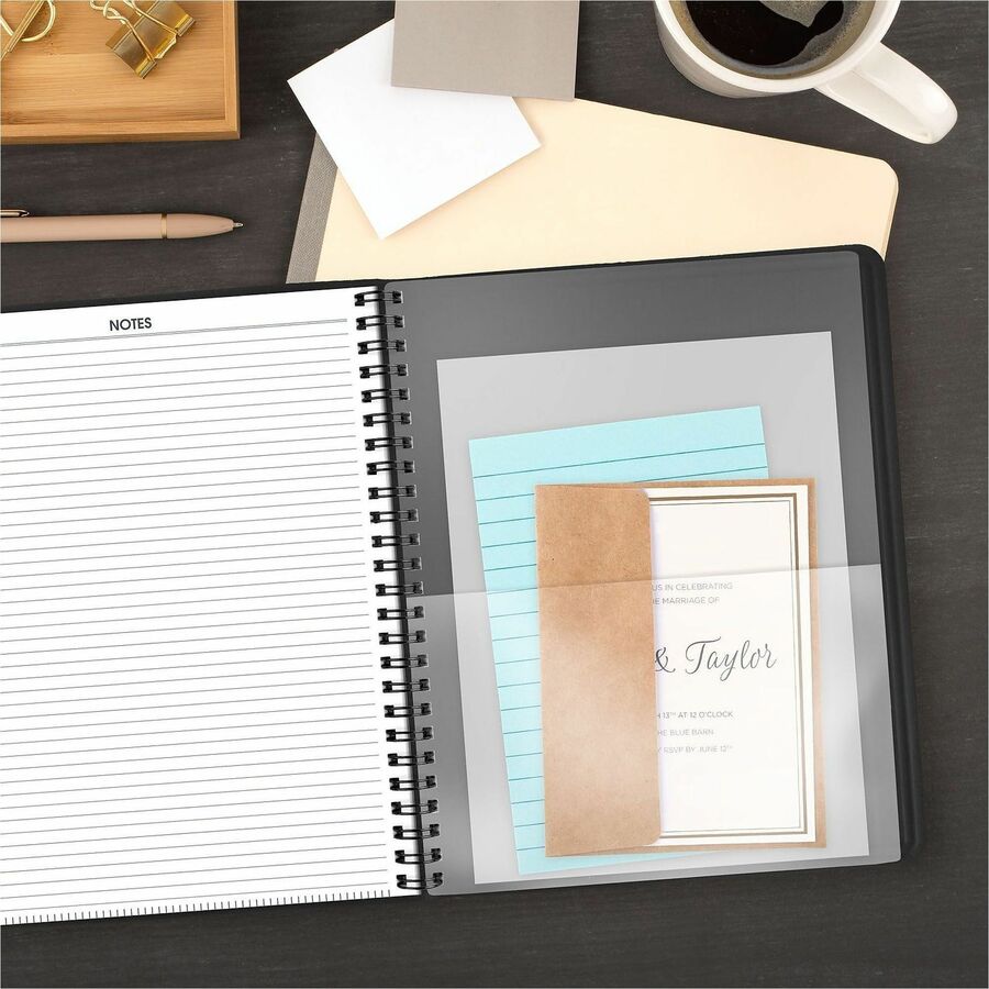 At-A-Glance 24-HourAppointment Book Planner - Daily - 12 Month - January 2026 to December 2026 - 12:00 AM to 11:00 PM - Hourly - 1 Day Single Page Layout - 8 1/2" x 11" Sheet Size - Wire Bound - Simulated Leather - Black Cover - Notepad - 1 Each