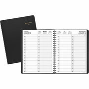 Julian Dates - Daily - 1 Year - January 2026 to December 2026 - 7:00 AM to 8:00 PM - Quarter-hourly - 1 Day Single Page Layout - 8" x 10 7/8" Sheet Size - Wire Bound - Simulated Leather - Black Cover - Perforated Corner, Reference Calendar - 1 Each