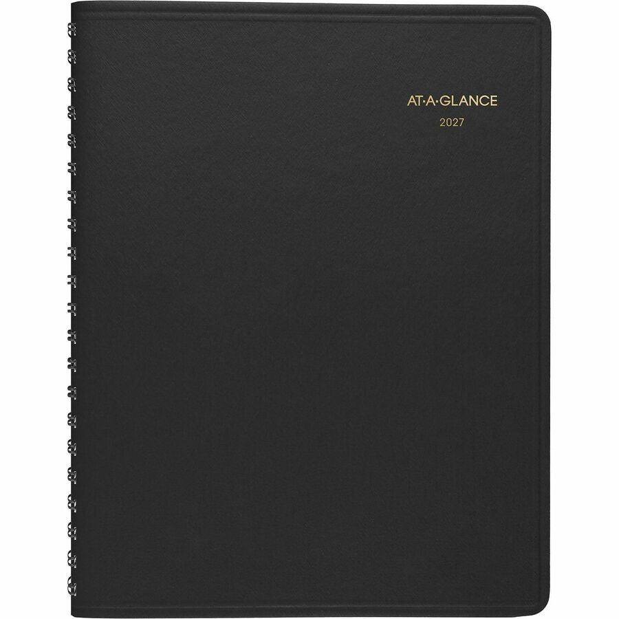 Julian Dates - Daily - 1 Year - January 2026 to December 2026 - 7:00 AM to 8:00 PM - Quarter-hourly - 1 Day Single Page Layout - 8" x 10 7/8" Sheet Size - Wire Bound - Simulated Leather - Black Cover - Perforated Corner, Reference Calendar - 1 Each