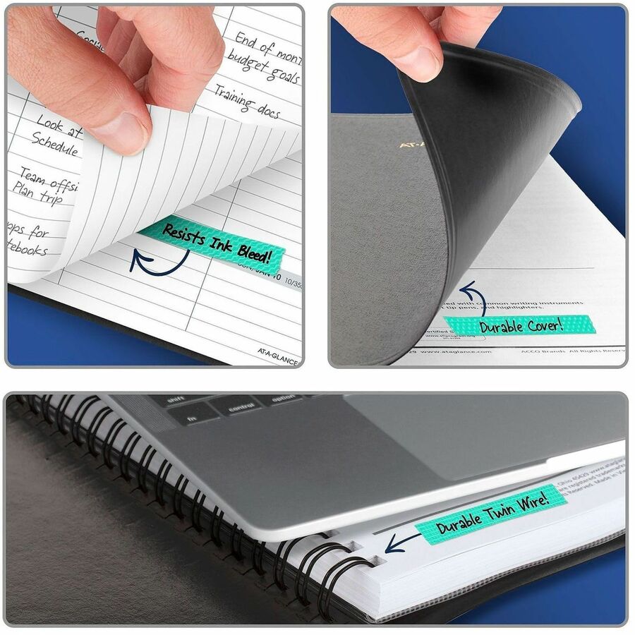 Medium - Julian Dates - Weekly - 1 Year - January 2026 to December 2026 - 1 Week Double Page Layout - 6 3/4" x 8 3/4" Sheet Size - White Sheet - Wire Bound - Black - Faux Leather - Reference Calendar, Double Pocket, Ruled - 1 Each
