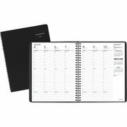 At-A-Glance Appointment Book Planner, Medium, Weekly, 13-Month, Jan 2026–Jan 2027, 8 AM–6 PM Hourly, 1 Week/2 Pages, 7" x 8 3/4", White Sheets, Wire Bound, Black Simulated Leather, 1 Each