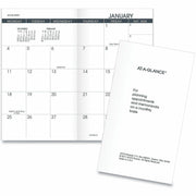 Pocket - Monthly - 12 Month - January 2026 to December 2026 - 1 Month Double Page Layout - 3 1/2" x 6" Sheet Size - White Sheet - Stapled - White - Paper - Bleed Resistant, Unruled Daily Block - 1 Each
