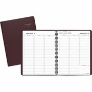 At-A-Glance Weekly Appointment Book, January 2027-January 2028, 8.25" x 10.875", 7 AM-8:45 PM Quarter-Hourly Schedule, Saturday Schedule to 5:30 PM, Wire-Bound, White Simulated Leather Cover, Julian Dates