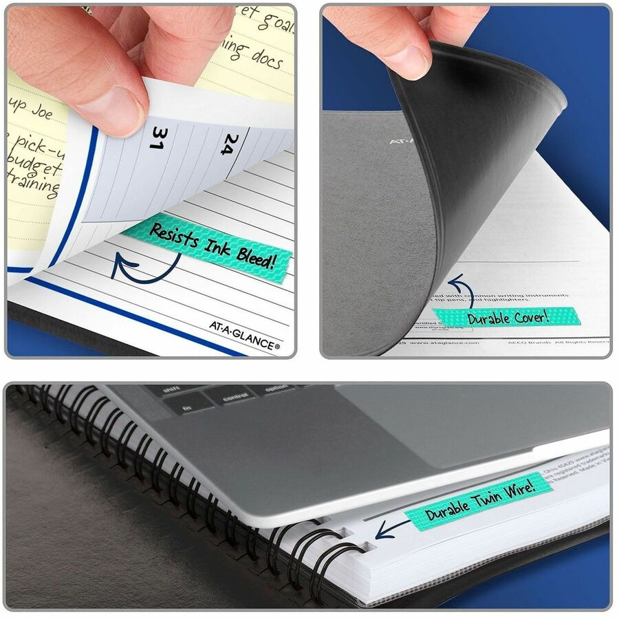 At-A-Glance QuickNotes Appointment Book Planner, Large, Weekly/Monthly, January 2026-December 2026, 8" x 10", Wire Bound, Black Faux Leather Cover, White Sheets, 1 Each