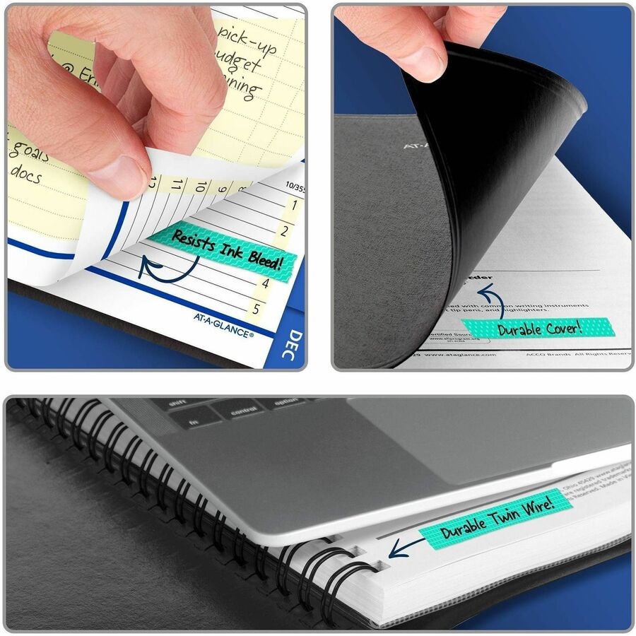 At-A-Glance QuickNotes Appointment Book Planner, Large, Weekly/Monthly, January 2026–December 2026, 8:00 AM–5:00 PM Hourly, 5" x 8", Wire Bound, Black Faux Leather Cover, 1 Each
