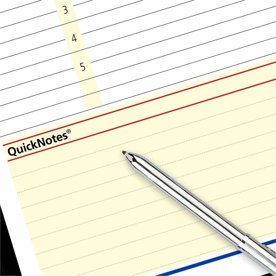 At-A-Glance QuickNotes Appointment Book Planner, Small, Daily/Monthly, January 2026-December 2026, 8:00 AM-5:00 PM Hourly, 5" x 8", Wire Bound, Black Faux Leather Cover, 1 Each