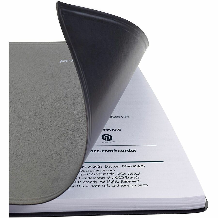 At-A-Glance QuickNotes Appointment Book Planner, Small, Daily/Monthly, January 2026-December 2026, 8:00 AM-5:00 PM Hourly, 5" x 8", Wire Bound, Black Faux Leather Cover, 1 Each
