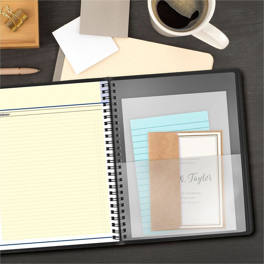 At-A-Glance QuickNotes Planner, Medium, Monthly, 12 Months (Jan-Dec 2026), 7" x 8 3/4", Wire Bound, Black Simulated Leather Cover, Tabbed, Bleed Resistant Paper, Storage Pocket, 1 Each