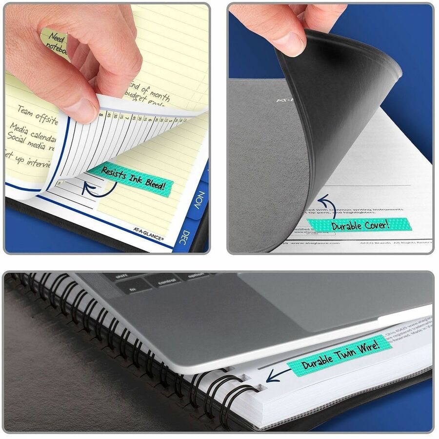 At-A-Glance QuickNotes Appointment Book Planner, Large, Weekly/Monthly, January-December 2026, 8:00 AM-8:45 PM, Black Simulated Leather Cover, 8 3/4" x 11", 1 Each