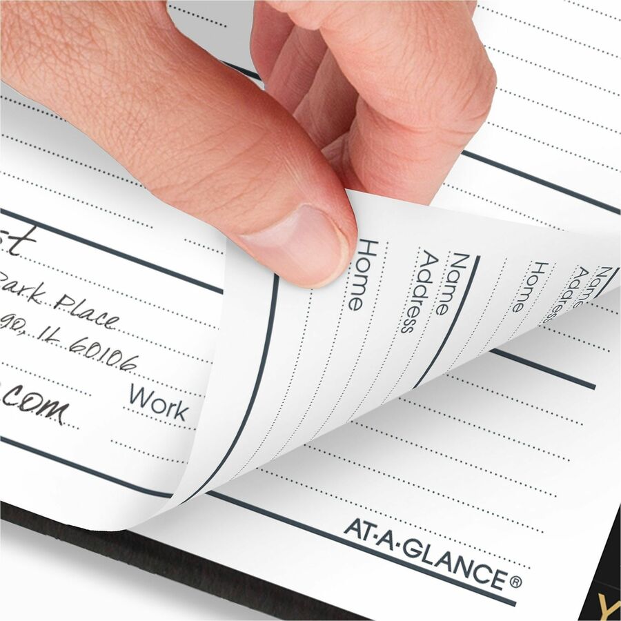 Wire Bound - 5" Sheet Size - Black - Simulated Leather - 1 Each