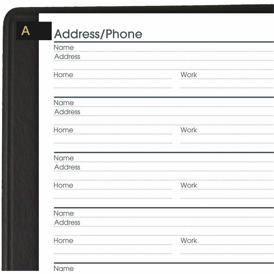 Wire Bound - 5" Sheet Size - Black - Simulated Leather - 1 Each