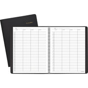 Julian Dates - Daily - 1 Year - January to December - 7:00 AM to 8:45 PM - Quarter-hourly - 1 Day Single Page Layout - 8 1/2" x 11" Sheet Size - Wire Bound - Black - Simulated Leather - Perforated Corner - 1 Each