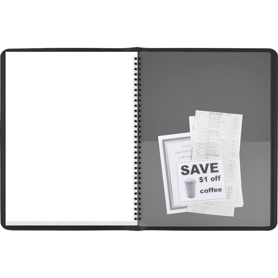60 Sheet(s) - Wire Bound - 8.50" x 11" Sheet Size - Black - White Sheet(s) - Black Cover - 1 Each