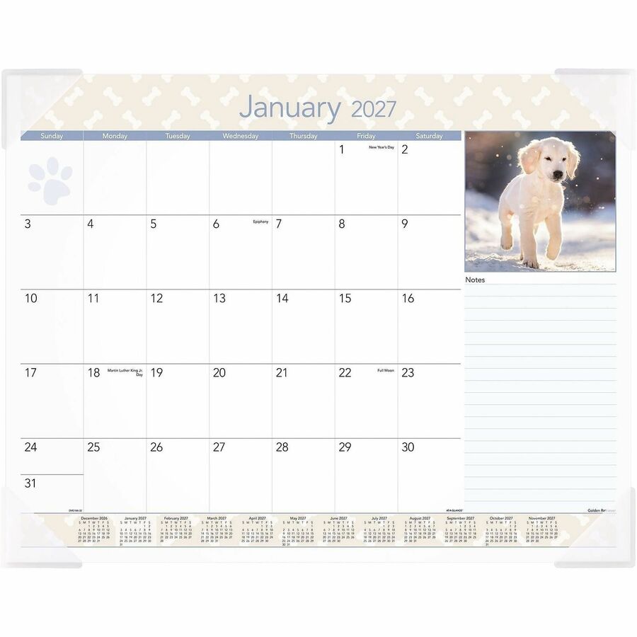 At-A-Glance Puppies Desk Pad