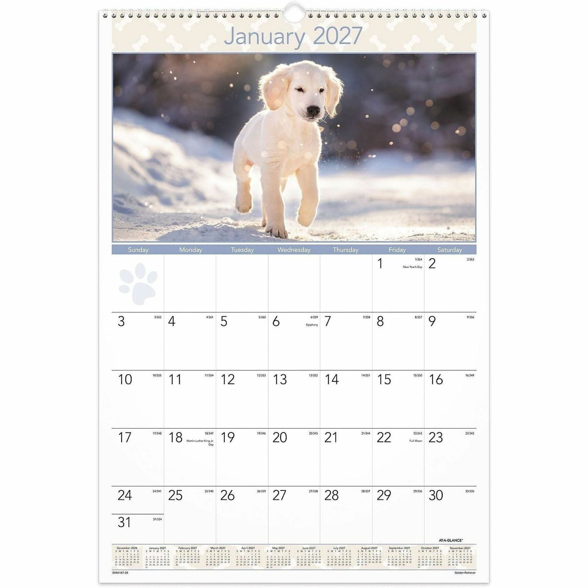 At-A-Glance Puppies Wall Calendar