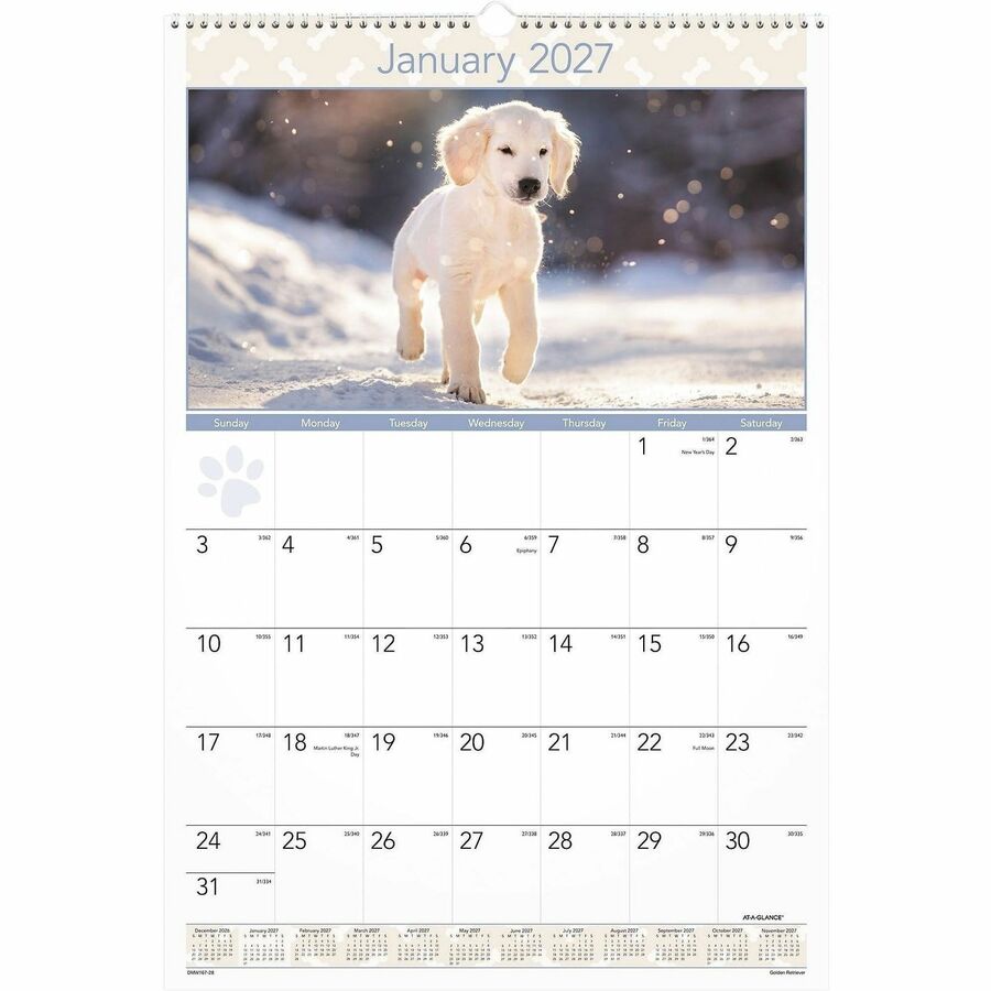 At-A-Glance Puppies Wall Calendar