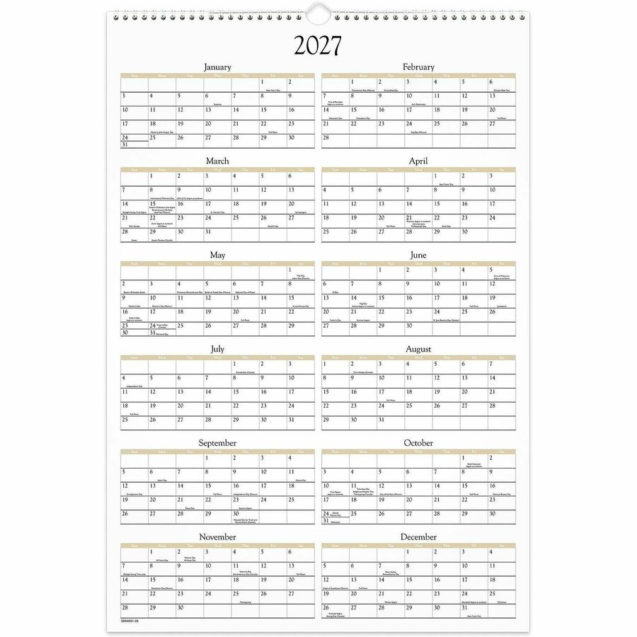 At-A-Glance Scenic Wall Calendar, Large, Monthly, January 2026–December 2026, 15.5" x 22.75", Wire Bound, White, 1 Each