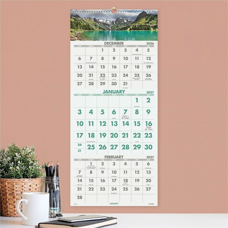 At-A-Glance Scenic 3-Month Wall Calendar