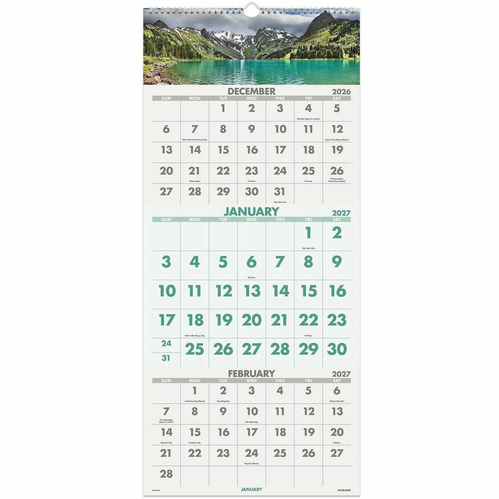 At-A-Glance Scenic 3-Month Wall Calendar