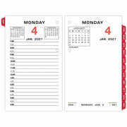 At-A-Glance Loose-Leaf Desk Calendar Refill, Daily, 12 Months, January-December 2026, 3 1/2" x 6", 2-Ring, White, 1 Each