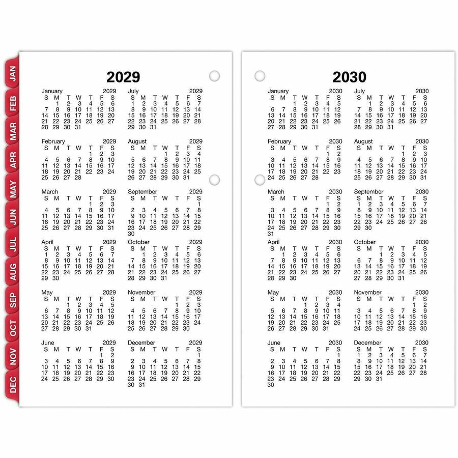 At-A-Glance Loose-Leaf Desk Calendar Refill, Daily, 12 Months, January-December 2026, 3 1/2" x 6", 2-Ring, White, 1 Each