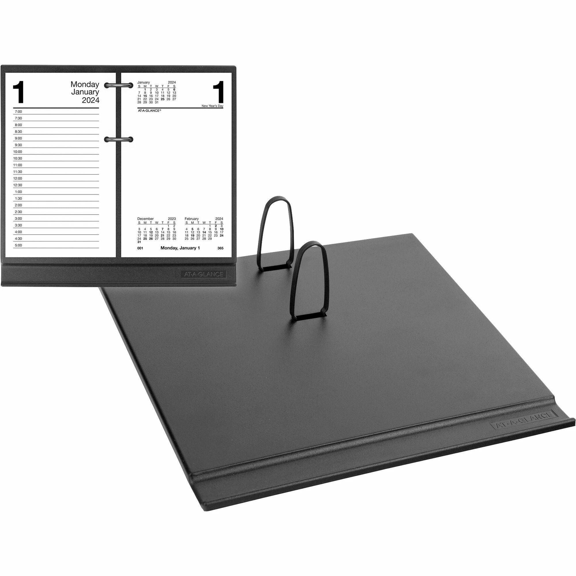 At-A-Glance Calendar/Planner Holder - Support 3.50" x 6" Media - 7.9" Height x 7.7" Width x 1.5" Depth - Plastic - Black - Recyclable, Refillable - 1 Each