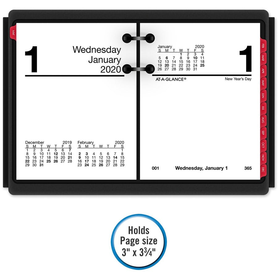 At-A-Glance Calendar/Planner Holder - Support 3.75" x 3" Media - 4.9" Height x 6.6" Width - Plastic - Black - Refillable, Recyclable - 1 Each