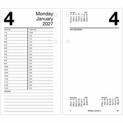 At-A-Glance Loose-Leaf Desk Calendar Refill, Large, Daily, 12 Months (Jan-Dec 2026), 7:00 AM-5:15 PM Quarter-hourly, 1 Day Double Page Layout, 4.5" x 8", White, 1 Each