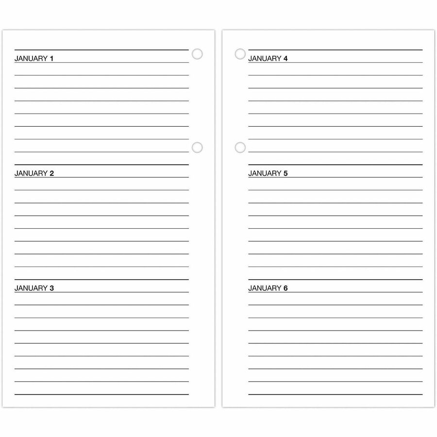 At-A-Glance Loose-Leaf Desk Calendar Refill, Large, Daily, 12 Months (Jan-Dec 2026), 7:00 AM-5:15 PM Quarter-hourly, 1 Day Double Page Layout, 4.5" x 8", White, 1 Each