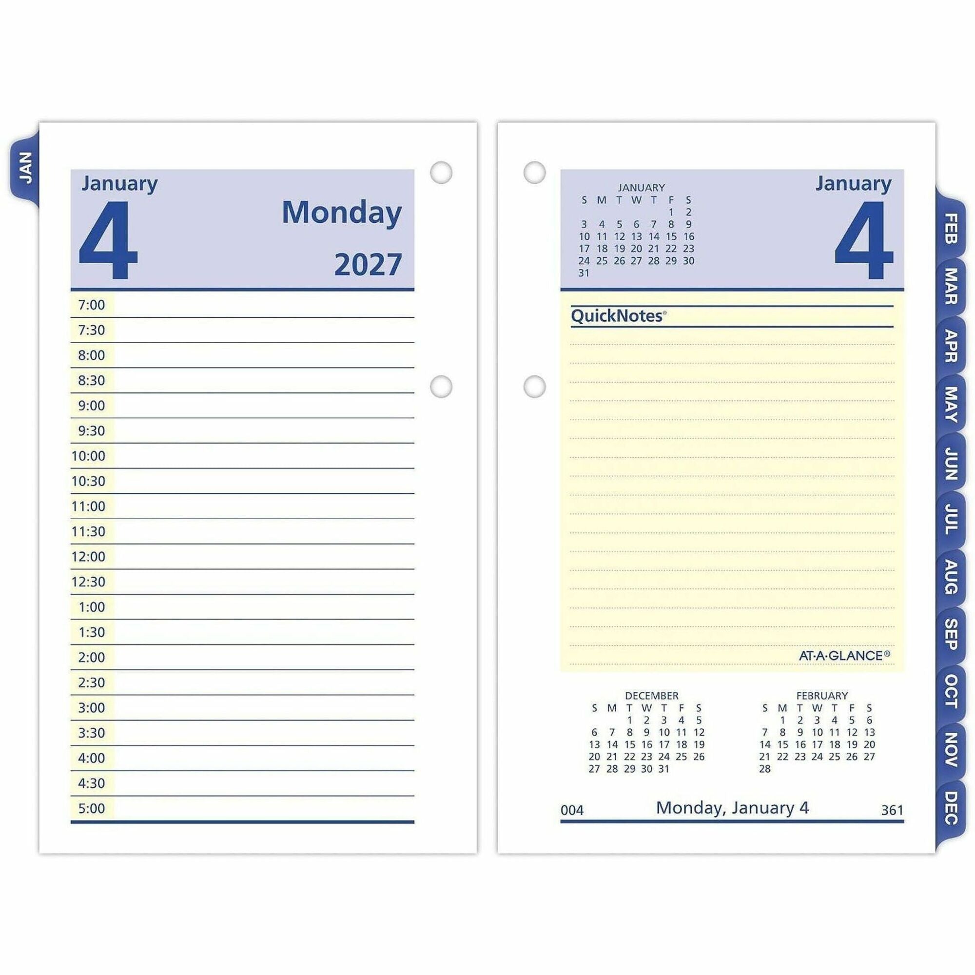 At-A-Glance QuickNotes Loose-Leaf Desk Calendar Refill