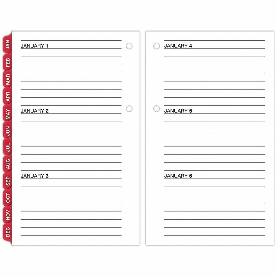 At-A-Glance Loose-Leaf Desk Calendar Refill withTabs