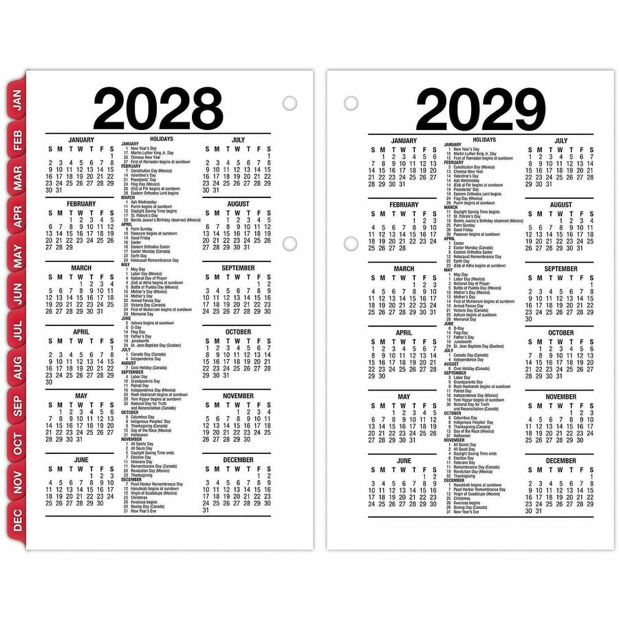 At-A-Glance Loose-Leaf Desk Calendar Refill withTabs