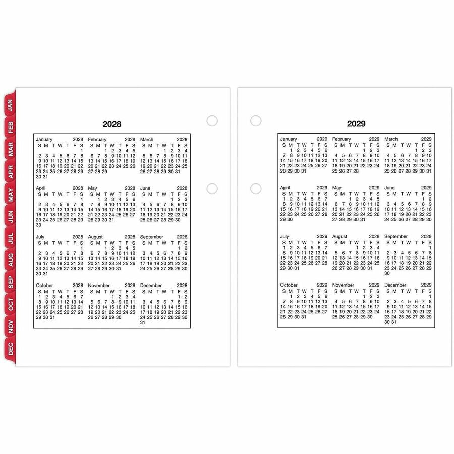 At-A-Glance Loose-Leaf Desk Calendar Refill, Mini, Daily, 12-Month, January 2026–December 2026, 3 3/4" x 3", White Sheets, Monthly Tabs, Reference Calendar, Year Date Indicator, 1 Each
