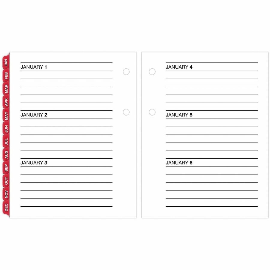 At-A-Glance Loose-Leaf Desk Calendar Refill, Mini, Daily, 12-Month, January 2026–December 2026, 3 3/4" x 3", White Sheets, Monthly Tabs, Reference Calendar, Year Date Indicator, 1 Each