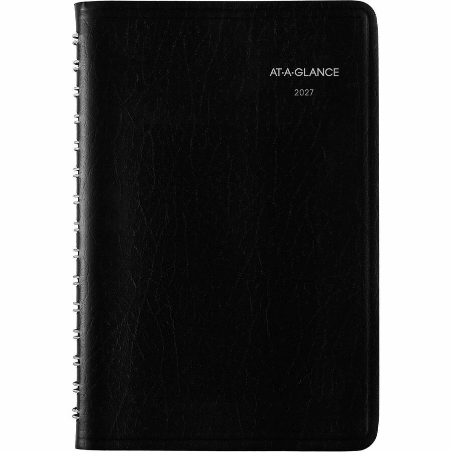 At-A-Glance DayMinder Appointment Book Planner, Daily, Small, 12 Months, January 2026–December 2026, 7:00 AM–7:45 PM, Quarter-Hourly, 5" x 8", Wire Bound, Black, 1 Each