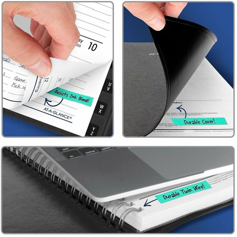 At-A-Glance DayMinder Weekly Appointment Book Planner, January 2026–December 2026, Hourly 8AM–5PM, 1 Week/2-Page Layout, 4 7/8" x 8", Wire Bound, Black Simulated Leather Cover, 1 Each