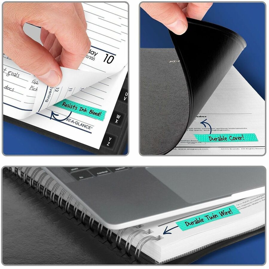 At-A-Glance DayMinder Weekly Pocket Planner, 12-Month, January-December 2026, 3 1/2" x 6", Wire Bound, Black Simulated Leather Cover, 1 Each