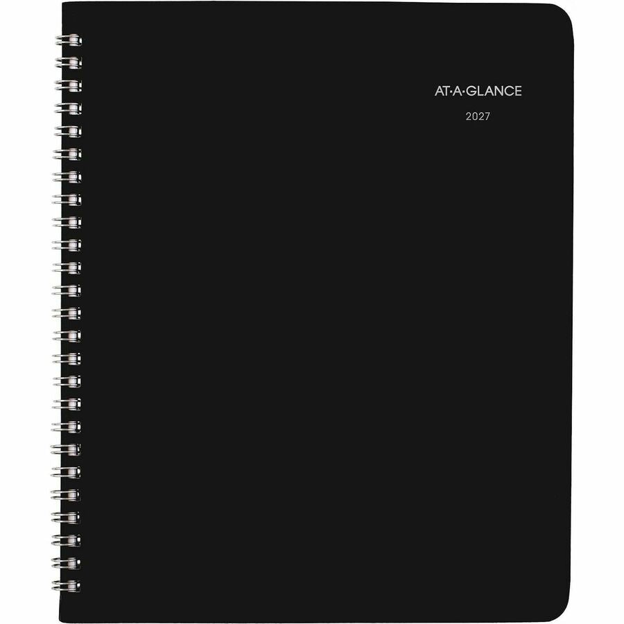 At-A-Glance DayMinder Monthly Planner, Medium, 7" x 8 3/4", Wire Bound, Black Simulated Leather Cover, January 2026-December 2026, 1 Each