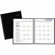 At-A-Glance DayMinder Premiere Planner, Medium, Monthly, 12 Months, January 2026–December 2026, 7" x 8.5", Concealed Wire, Black Cover, White Sheets, Pocket, Tabbed, Bleed Resistant, 1 Each
