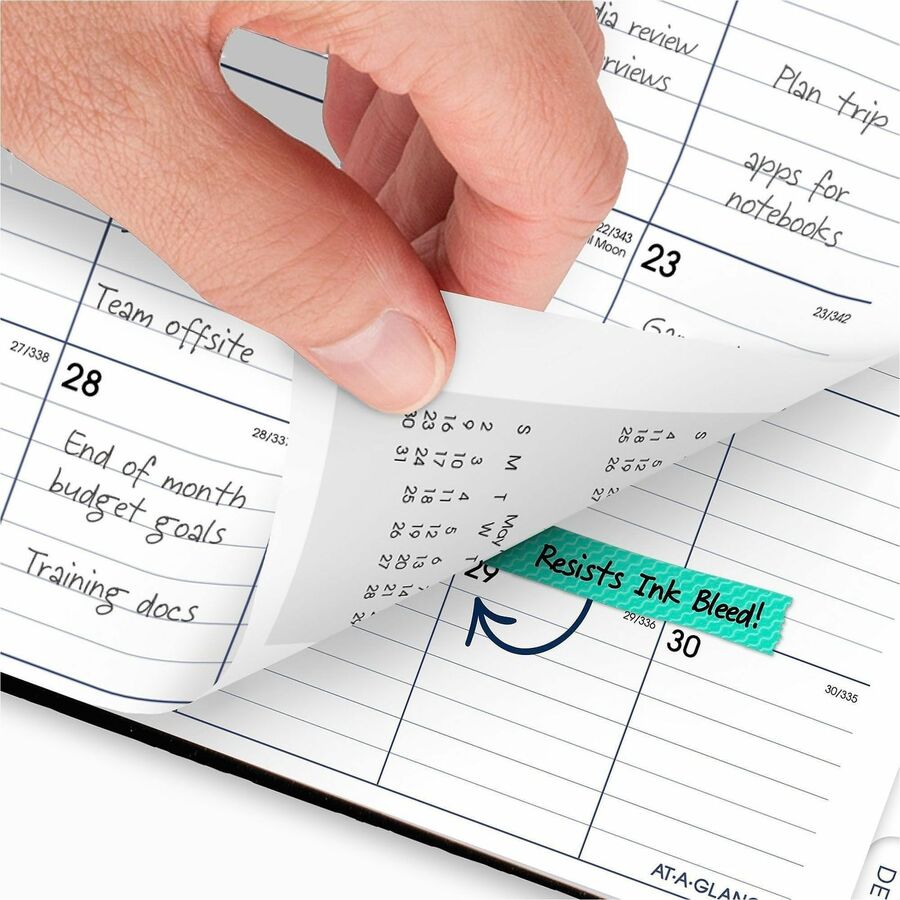 At-A-Glance DayMinder Premiere Planner, Large, Monthly, 14-Month (Dec 2025-Jan 2027), 8" x 11 3/4", White Sheets, Concealed Wire, Black Faux Leather Cover, Pocket, Tabbed, 1 Each
