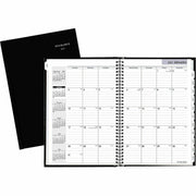 At-A-Glance DayMinder Premiere Planner, Large, Monthly, 14-Month (Dec 2025-Jan 2027), 8" x 11 3/4", White Sheets, Concealed Wire, Black Faux Leather Cover, Pocket, Tabbed, 1 Each